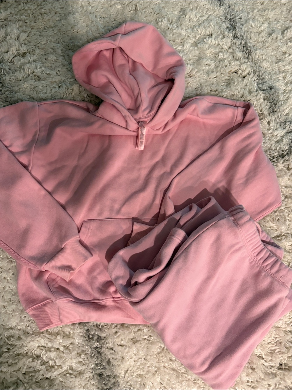 SKIMS Pink Hoodie and Seatpants